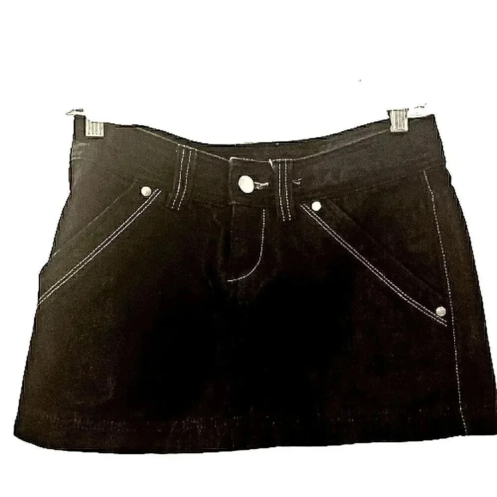 NWOT Express Jeans dark wash denim mini w/ sequined pockets Size 0